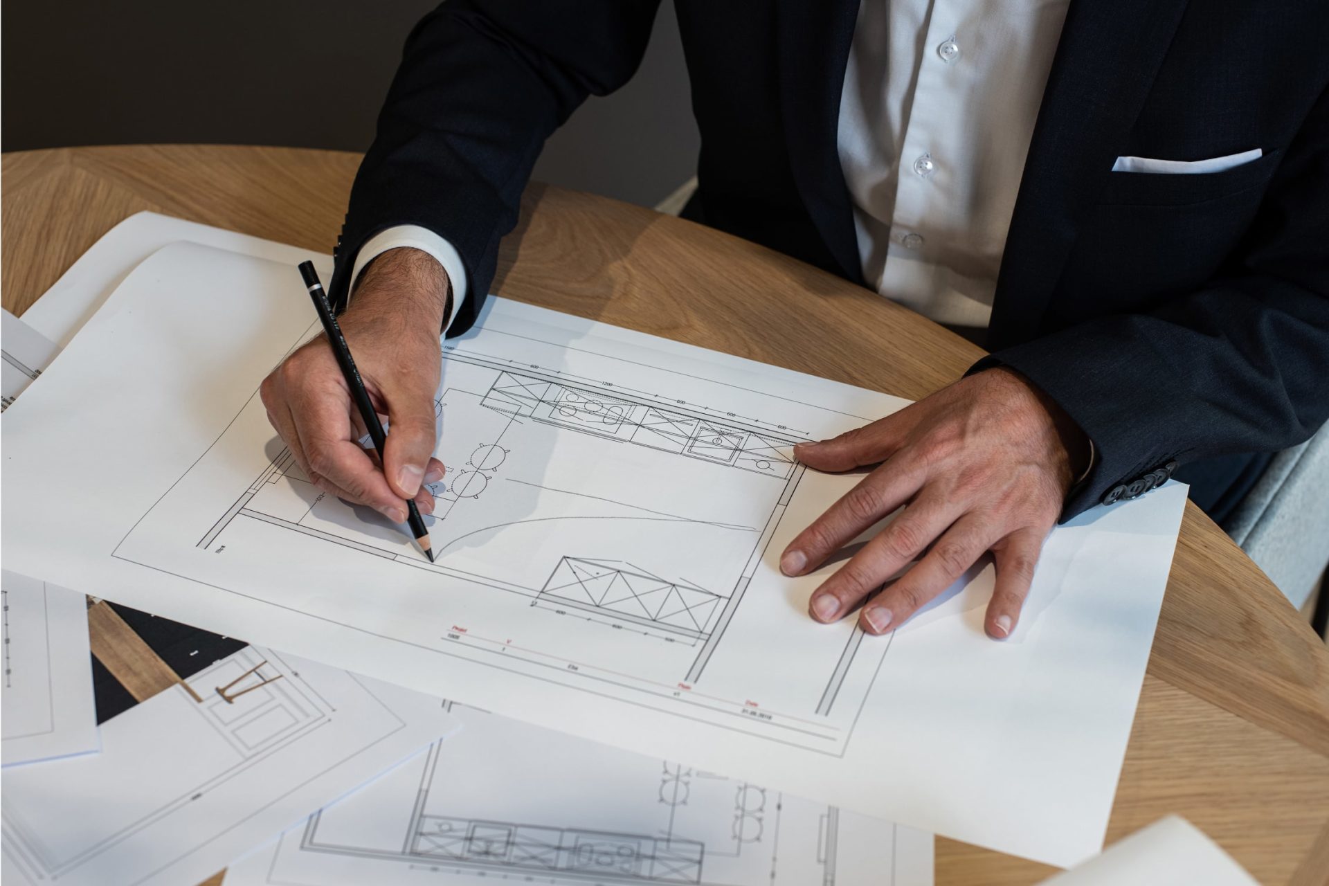 An eba professional drafts the plans for a personalised interior design project