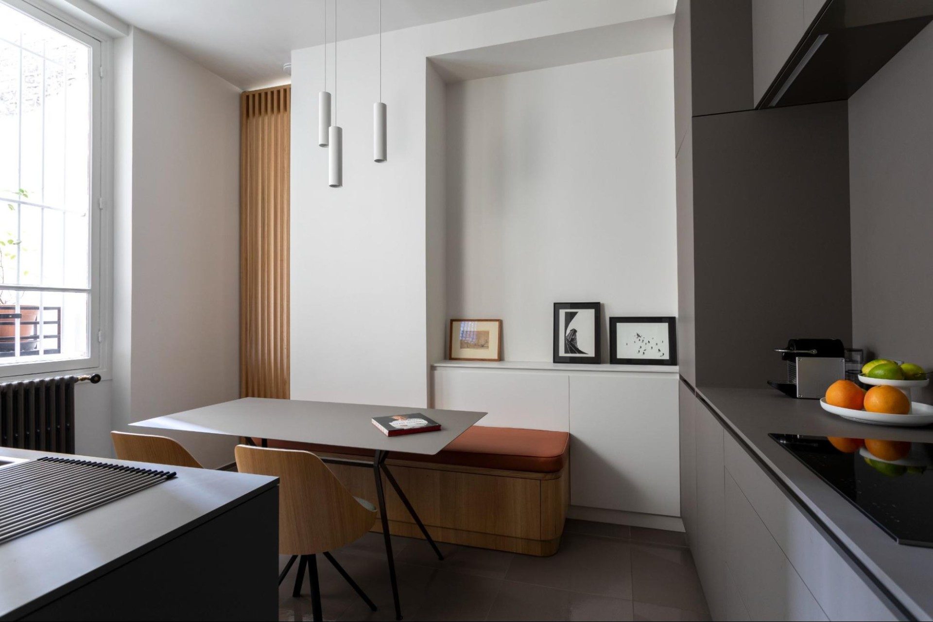 White and grey design kitchen