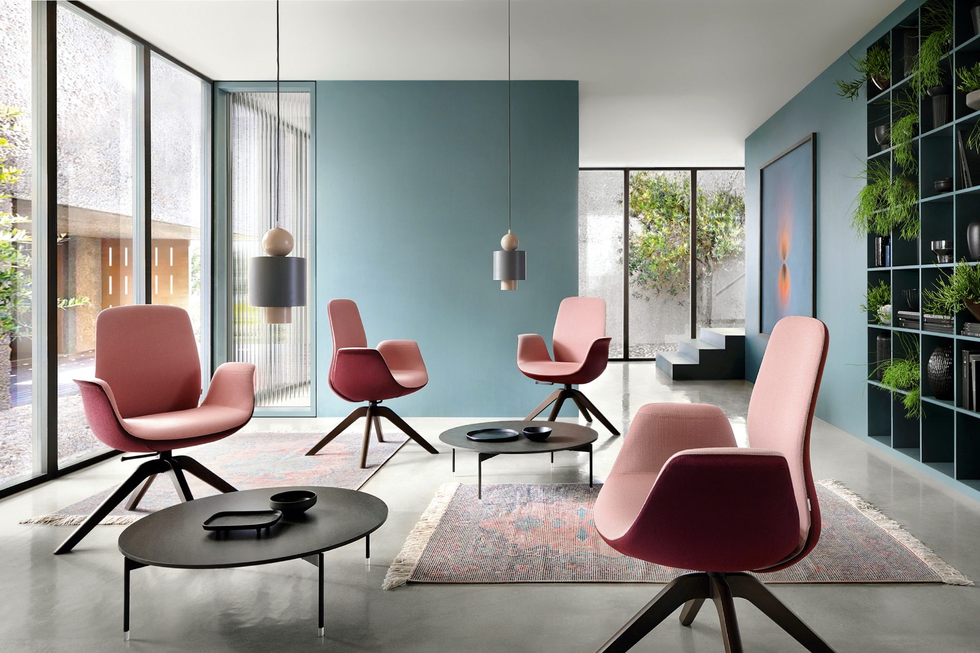 ElliePro design office and desk chairs from Profim, available in a variety of fabric colours