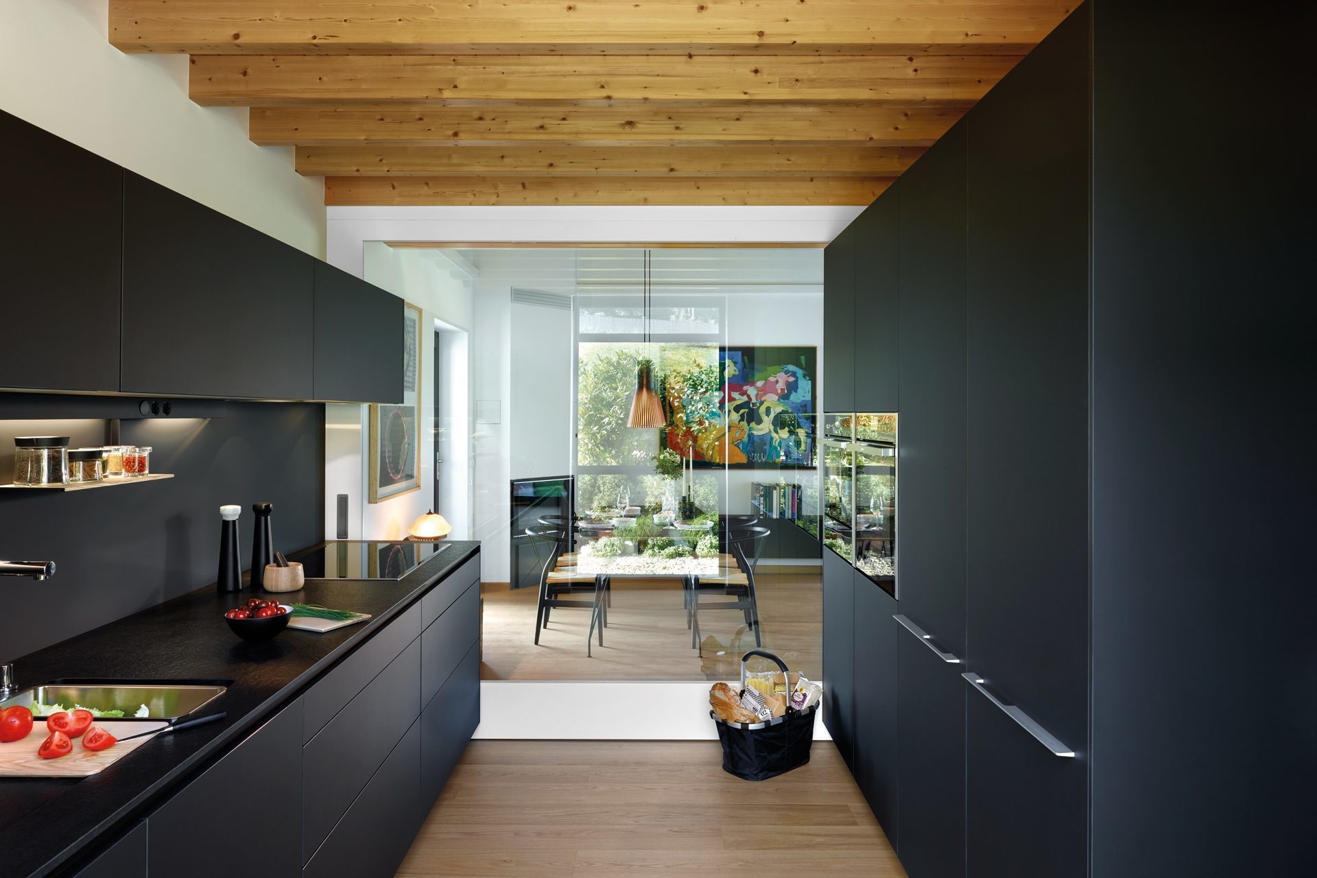 Black parallel kitchen by Santos