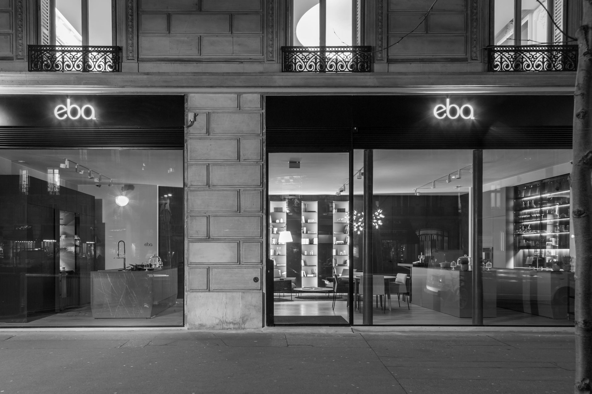 eba Haussmann, a Parisian showroom for kitchens and high-end furniture
